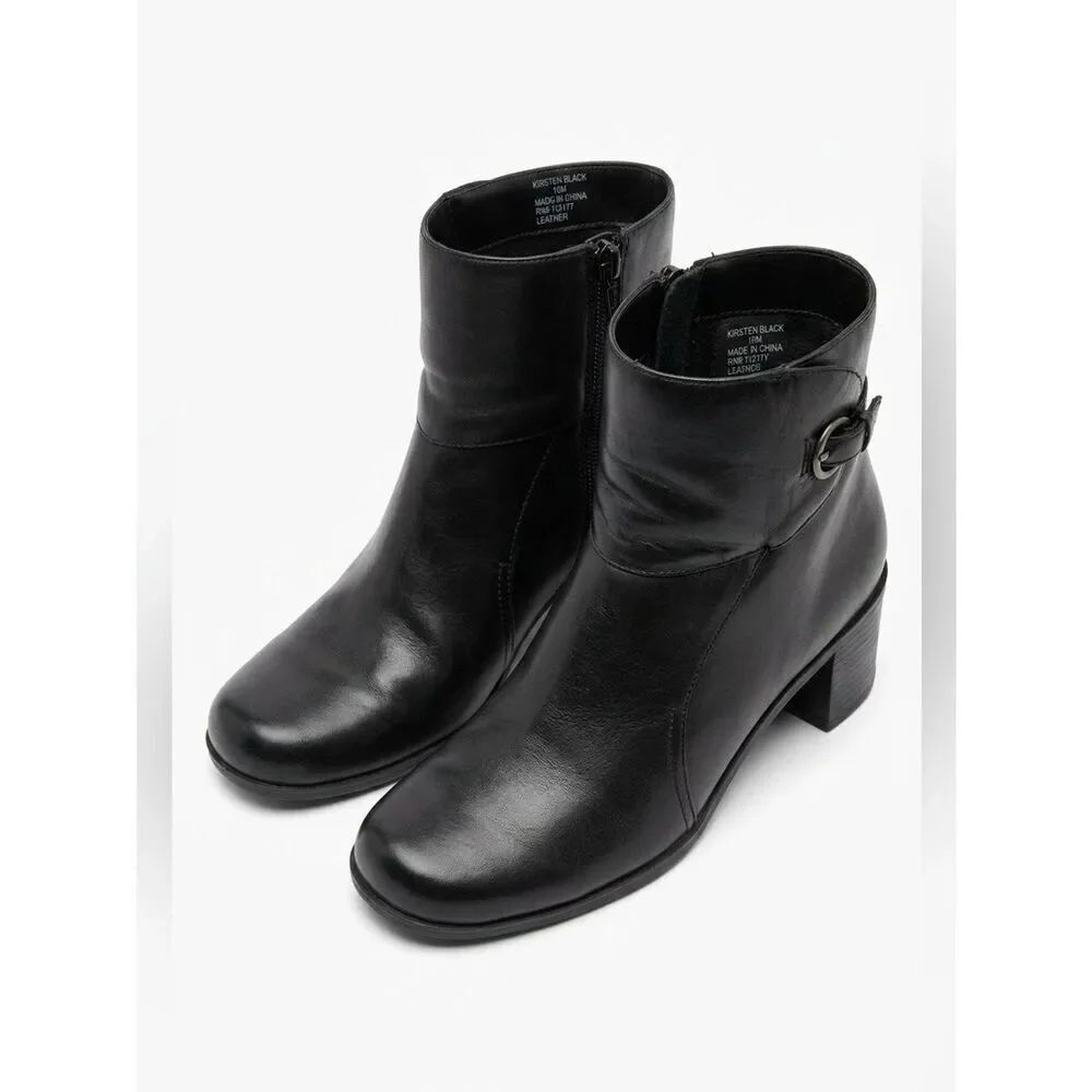BLACK LEATHER BOOTIES by CROFT & BARROW SIZE 7
